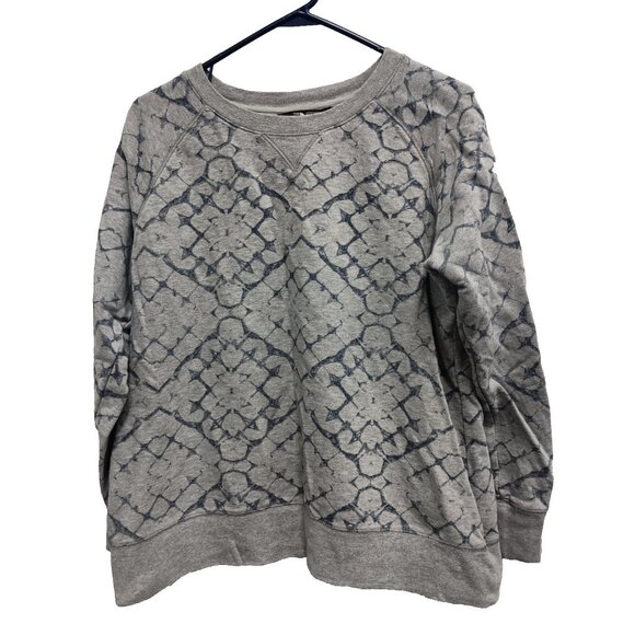 The North Face Womens Sweatshirt XL Gray Printed Athleisure Loungewear Pullover - Picture 1 of 6